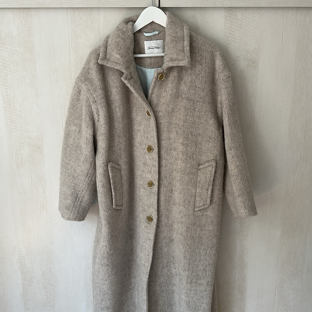 NWOT American Vintage • Marled Beige Oversized Coat Size XS/S